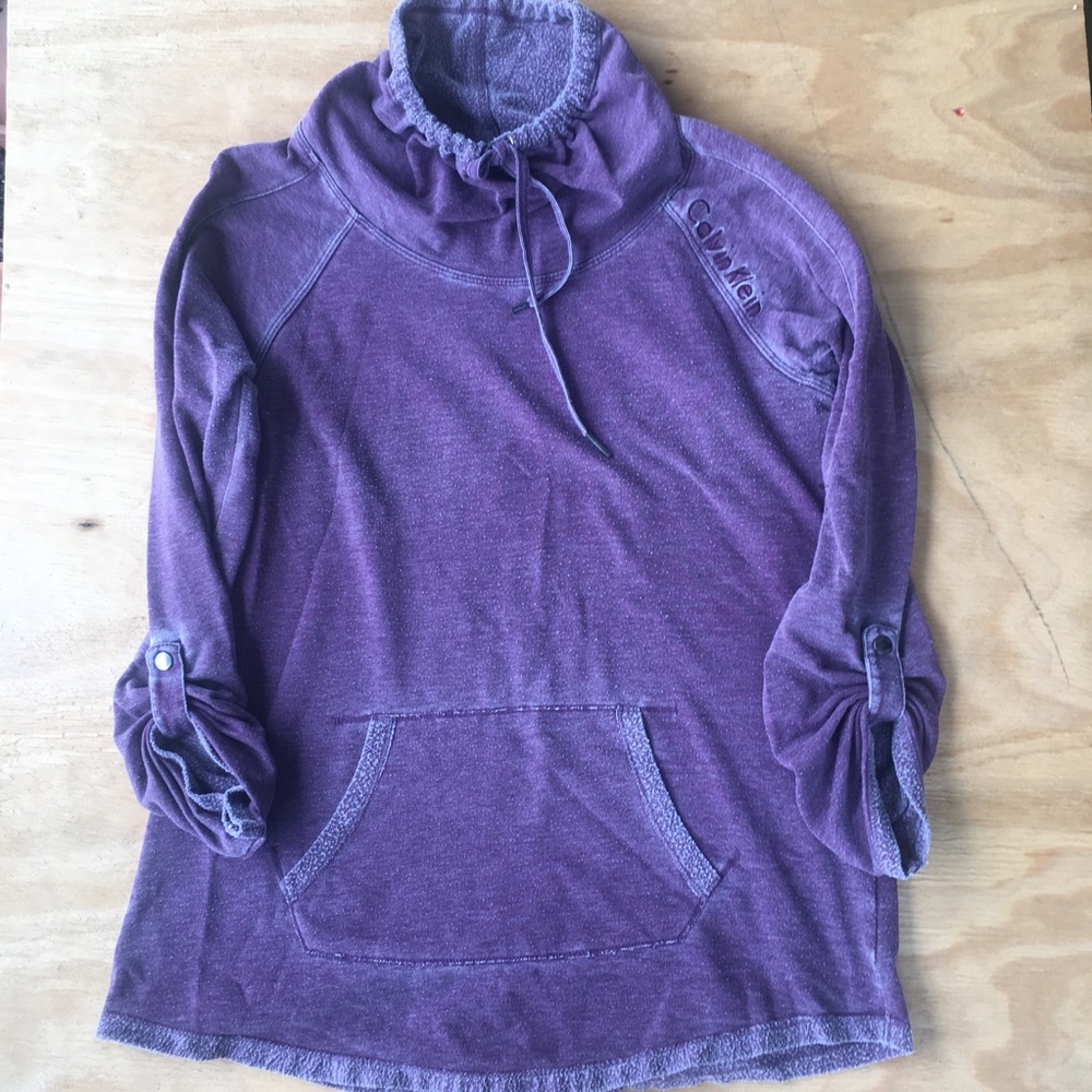 Calvin Klein Purple Hoodie with Drawstring